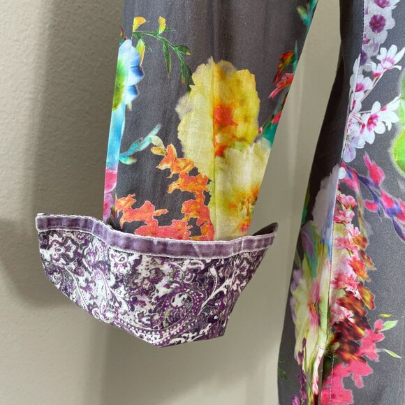 Georg Roth Womens Medium Floral Long Sleeve Pullover Tunic Top Shirt - Picture 10 of 13